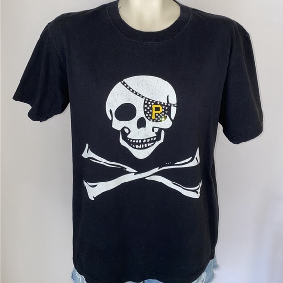*CUSTOMIZED PIRATES T-SHIRT W/CRYSTALS - Picture 2 of 4